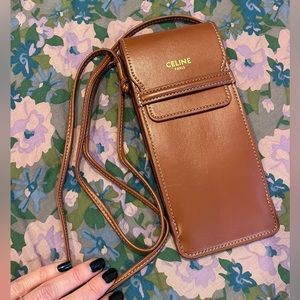 Celine Paris Leather Pouch Sunglasses Phone Cross Body